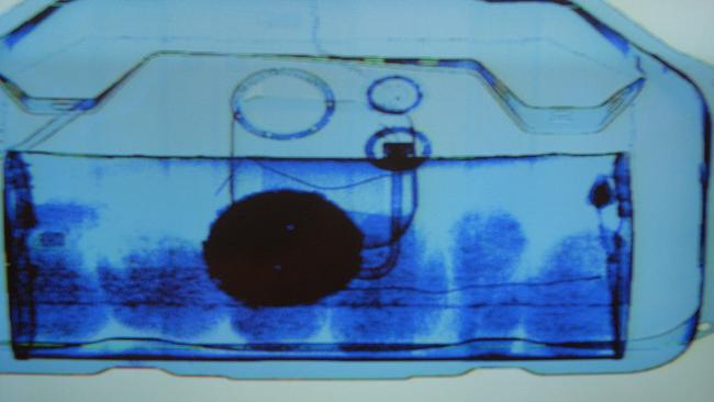 An x-ray of drugs seized during Operation Volante in 2012 linked to charges laid against Chung Chak Lee. Picture: Supplied.