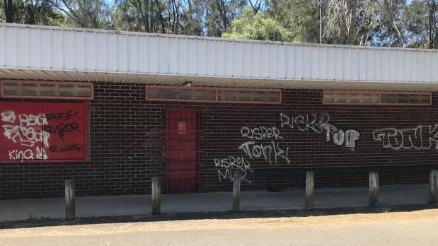 A graffiti attack last week on public amenities at Careel Bay Sportsground. Picture: Supplied