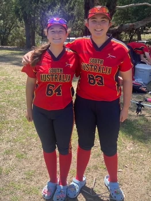Georgia Fairley (left) and Kathy Hammond representing SA. Picture: Supplied.