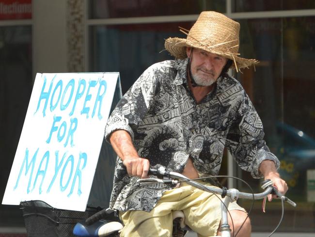 Mayoral Candidate Chris Hooper gets his message out in a very low key kind of way.   He can be seen cycling around Rockhampton on one of his unique bikes.   Photo: Chris Ison / The Morning Bulletin