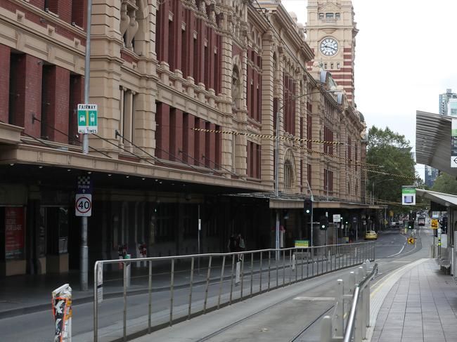 You could play a spot of cricket on Flinders St. Picture: David Crosling