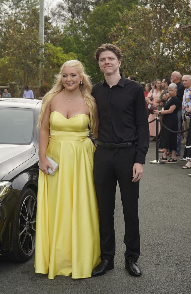 Students arriving in style for the 2024 Glasshouse Christian College formal at Flaxton Gardens.