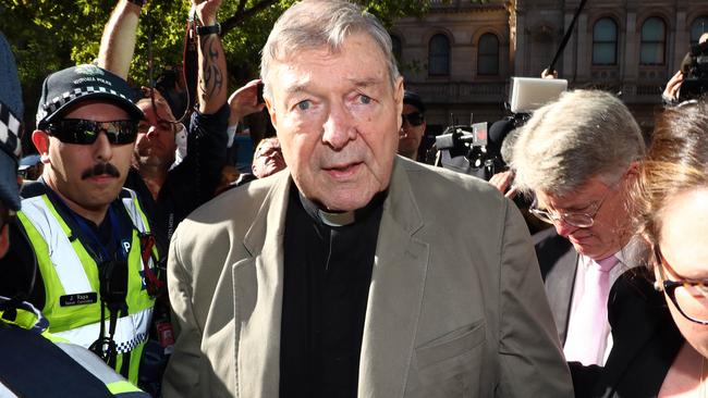 Cardinal Pell outside court this week. Picture: Aaron Francis