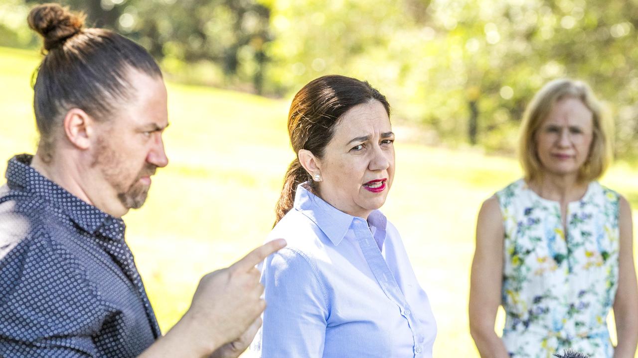 Premier Annastacia Palaszczuk with Chief Health Officer Jeannette Young. Picture: Richard Walker