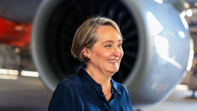 Taking the carbon out of flying is likely to cost trillions and take bravery, says Qantas chief executive Vanessa Hudson. Picture: Jenny Evans/Getty Images