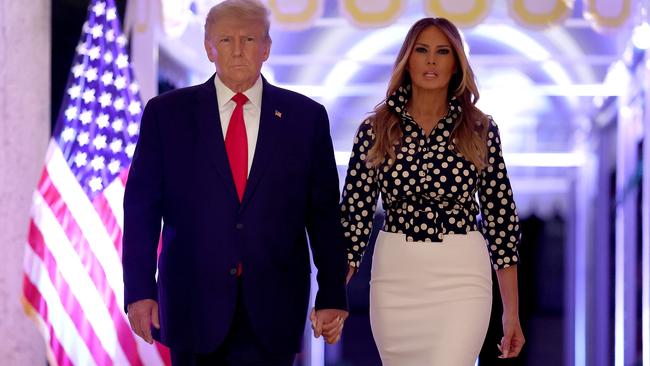 Donald and Melania Trump arrive for an event at his Mar-a-Lago home. Picture: Getty Images/AFP