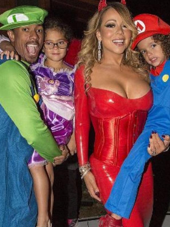 Mariah Carey and her children with her ex husband Nick Cannon at a Halloween Party. Picture: Instagram