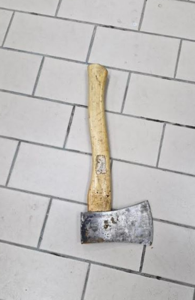 A trader at Fitzroy St in St Kilda found an axe left outside their store.