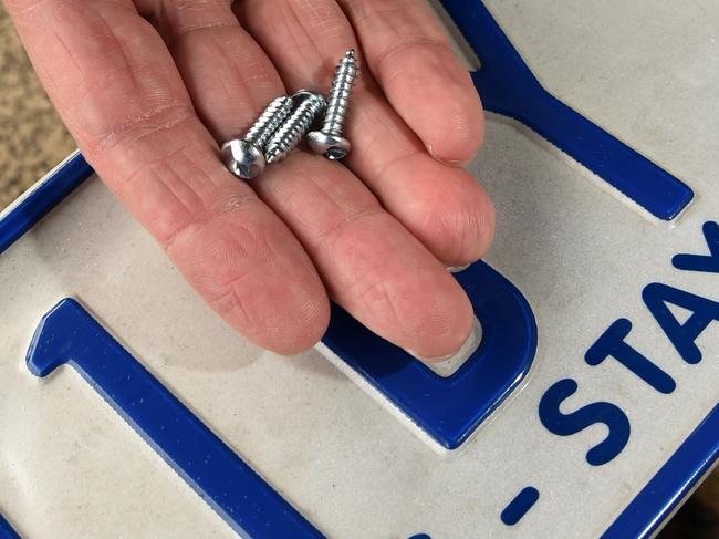 Motorists are encouraged to use anti-theft screws to prevent number plate theft.