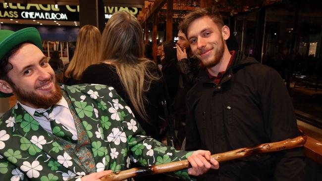 Daniel Murphy and Jesse Claire at the Knox Irish pub. Picture: Stuart Milligan