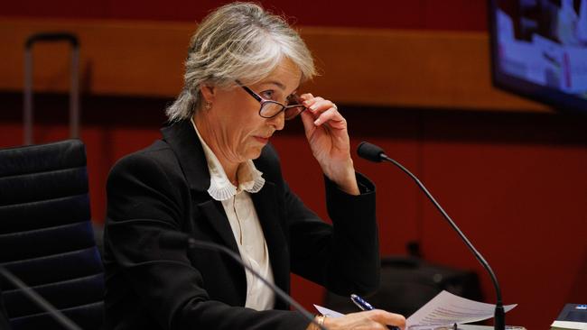 Sally Dowling SC answers a question during NSW Budget Estimates. Picture: Max Mason-Hubers