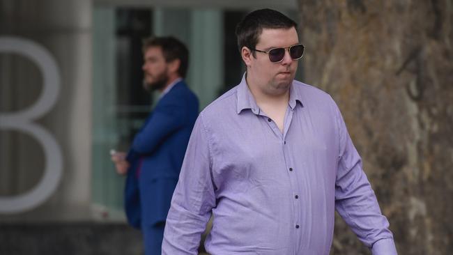 Corey Johnston arrives at Adelaide Magistrates Court in January. Picture: Roy VanDerVegt