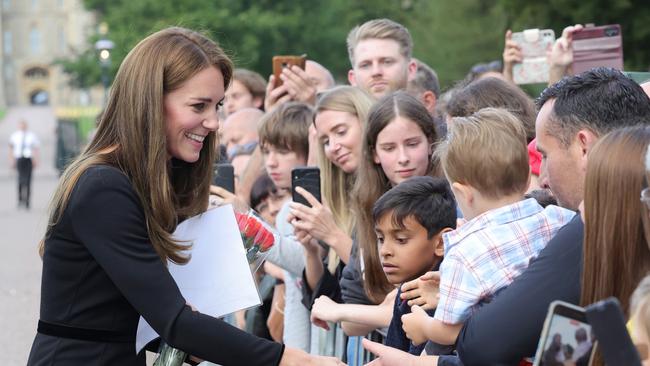 The Princess of Wales speaks with the public on the long Walk at Windsor Castle on September 10 this year. Picture: Getty Images