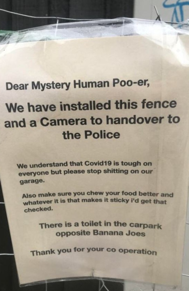 A Marrickville local called out a “human poo-er” in 2020. Picture: Reddit.