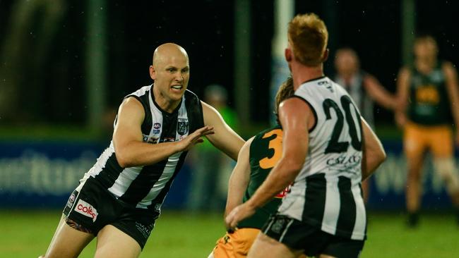 Gary Ablett Jr showed his competitive side in the Picture: Glenn Campbell