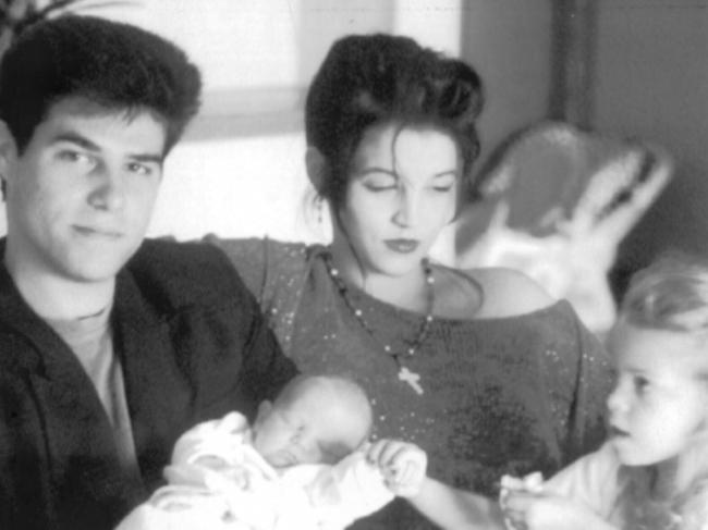 Lisa Marie Presley and Danny Keough with children Danielle Keough and Benjamin Keough in 1992. Picture: Supplied