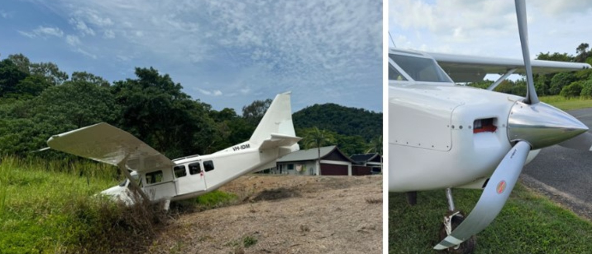 None of the passengers of the pilot were injured but the plane was substantially damaged. Image: ATSB