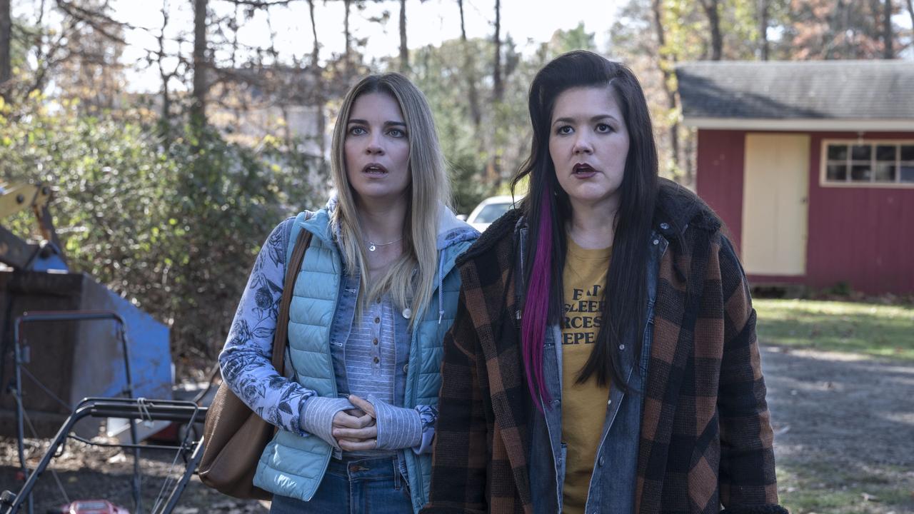 Annie Murphy and Mary Hollis Inboden in Kevin Can F**k Himself, a series about a wife fed up with her terrible husband’s antics. Picture: Jojo Whilden/AMC