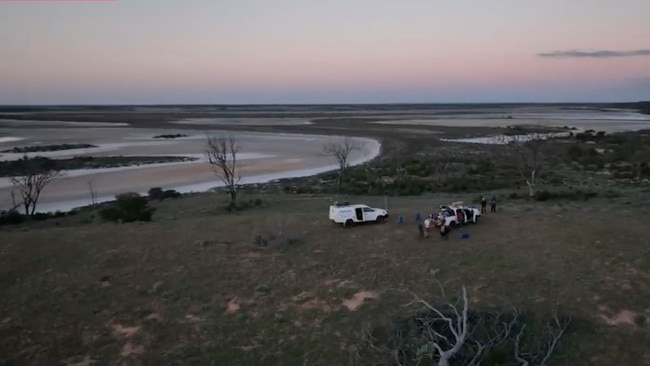 Experts have scoured hundreds of kilometres of salt flats deep in the West Australian outback to find pieces of meteorite that lit up the night sky over Perth and other parts of the state. Picture: 9News