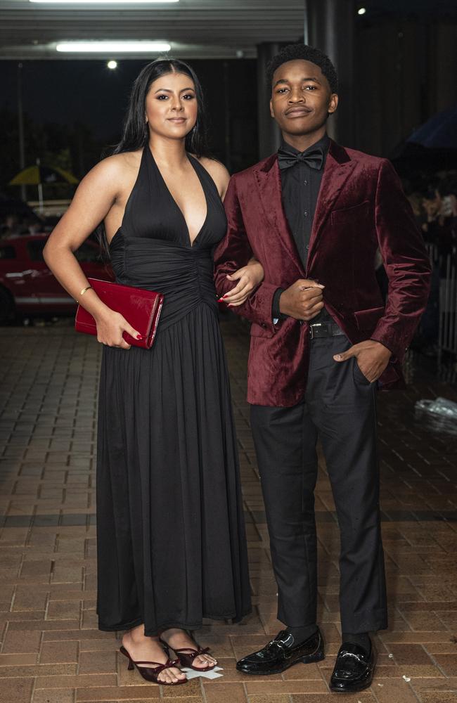 Varsha Chauhan partners Tawana Ngorima to the Toowoomba Grammar School formal at Rumours International, Wednesday, November 13, 2024. Picture: Kevin Farmer