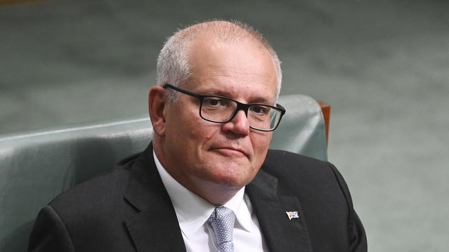 Scott Morrison says the findings of the royal commission into robodebt are “unsubstantiated” in an address to parliament. Picture: NCA NewsWire / Martin Ollman