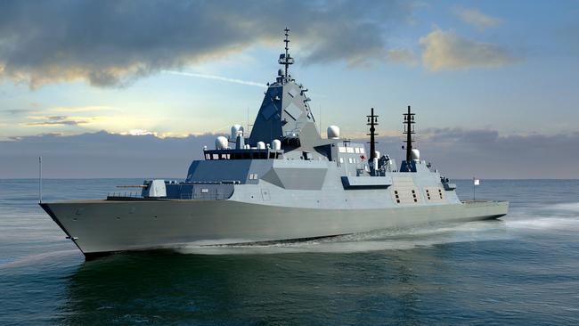 An artist's impression of the BAE Systems SEA 5000 Future Frigate.