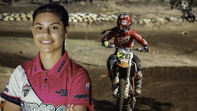 Young motocross rider Rayne Alefosio.