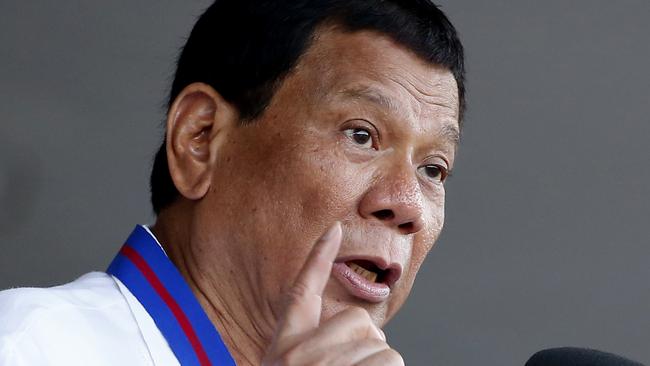 Philippine President Rodrigo Duterte. Picture: AP