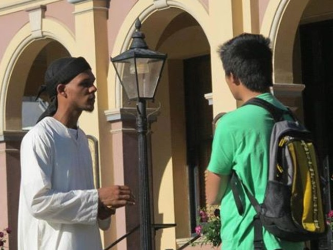 Amira Karroum’s husband Tyler Casey street preaching in western Sydney before his recruitment to Syria and death.