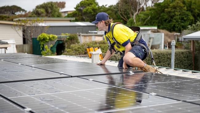 Solar panels are one green measure that can be costly. Picture: Mark Stewart