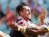 Roosters Mitchell Pearce in action during the Sydney Roosters v Canberra Raiders rugby league game at Allianz Stadium, Sydney. Pic Brett Costello