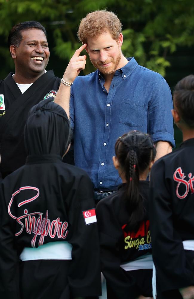 Prince Harry made a quick stop over in Singapore before his arrival in Sydney. Picture: Chris Jackson/Getty Images