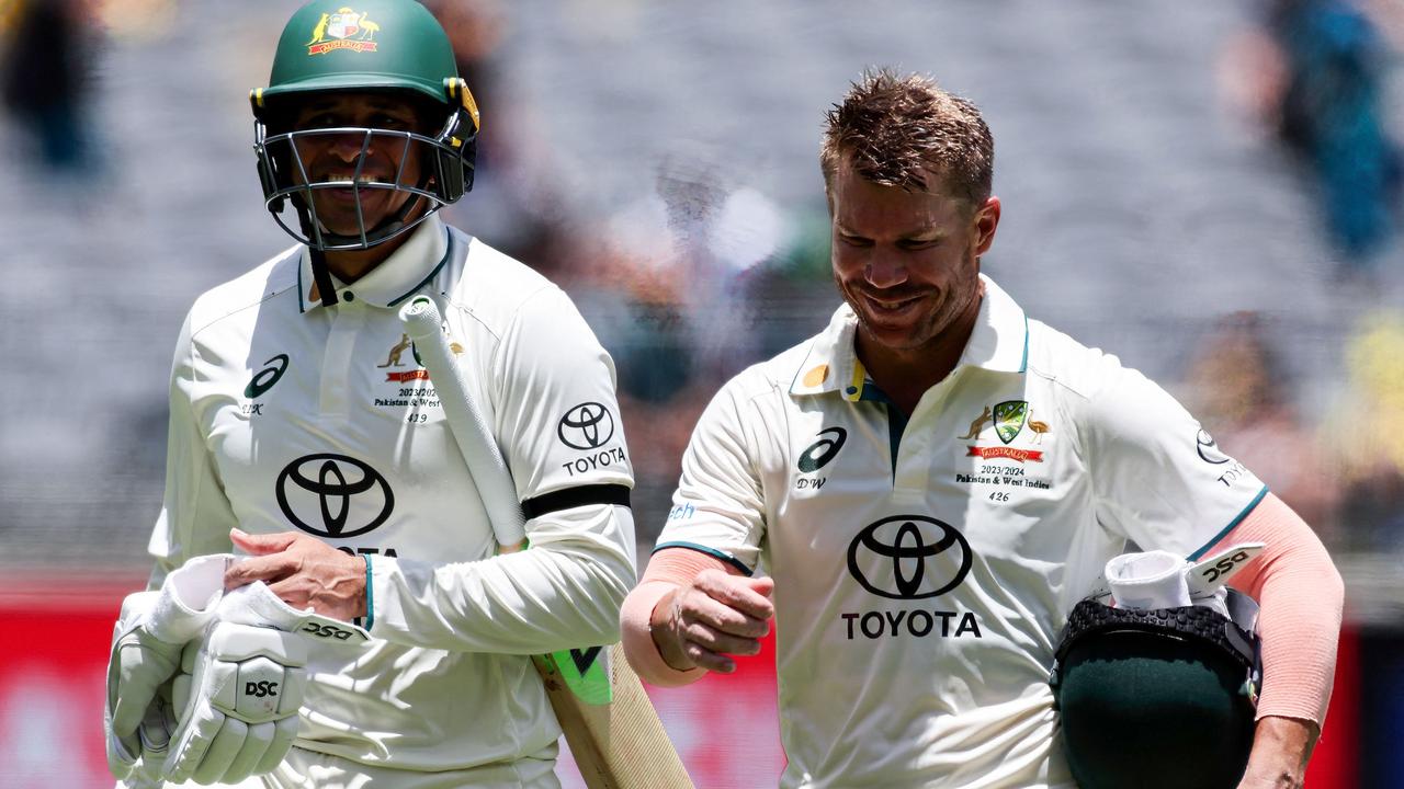 Usman Khawaja wore a black armband instead. l (Photo by COLIN MURTY / AFP) /