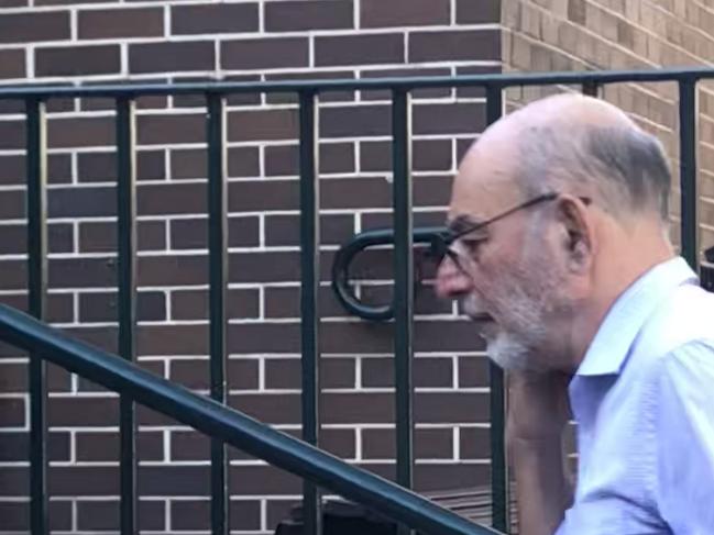 Faramarz Atshan, 71, a former high school maths teacher of Mona Vale, outside Manly Local Court on Thursday, March 14, 2024, where he is facing a charge of sexually touch another person without consent.