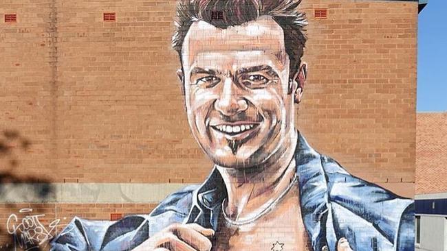 Noll was recently immortalised in a mural on the side of Cronulla Mexican bar El Sol. Picture: Facebook