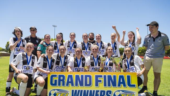 Willowburn celebrate their TFL Premier Women’s grand final win. Picture: Kevin Farmer