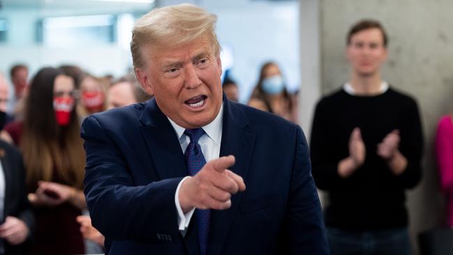 Legal experts say Donald Trump would have to list specific crimes, and doubt whether he could place himself above the law in order to pardon himself. Picture: AFP