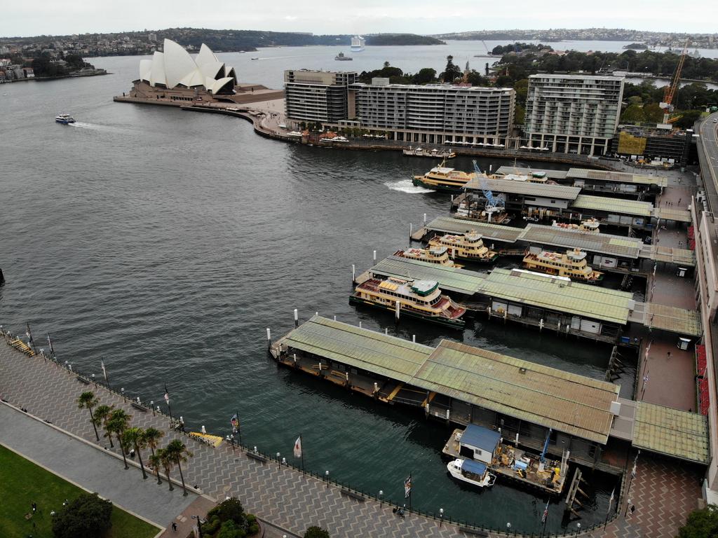 Crowds around Circular Quay have disappeared due to the virus. Picture: Toby Zerna