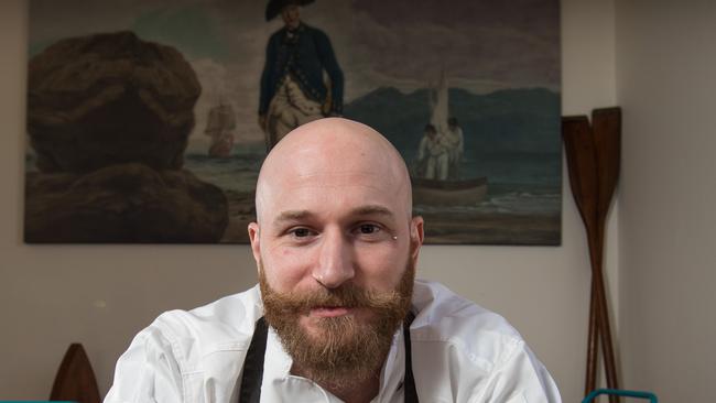 Jason Wright in his new Manly restaurant. Picture: Julian Andrews