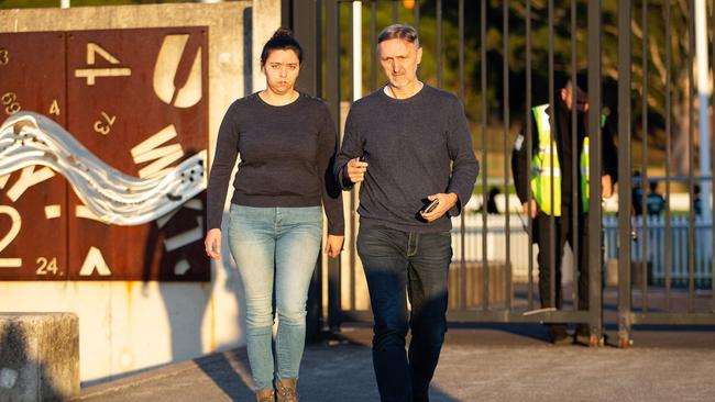 Creditors leave the meeting held in Drummoyne. Picture: Christian Gilles