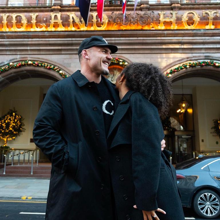 Crichton and Esegbona outside the Midland Hotel.