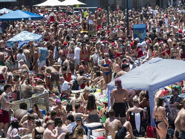 Back-packed.... the scene on Bronte Beach on Christmas Day. Picture: Monique Harmer