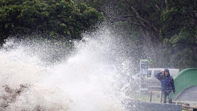 Cyclone Gabrielle hits the Matakana Coast in Auckland, New Zealand. Picture: Getty Images.