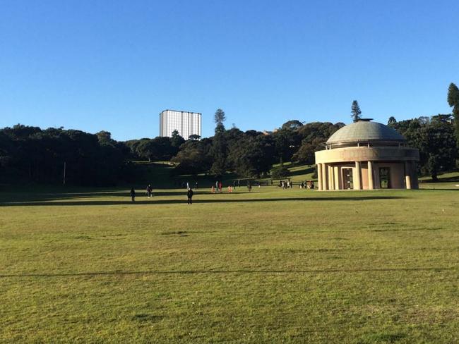 A mock up of two proposed 11-storey towers at Oxford St, Bondi Junction when seen from Federation Pavilion, Centennial Park. Picture: Supplied