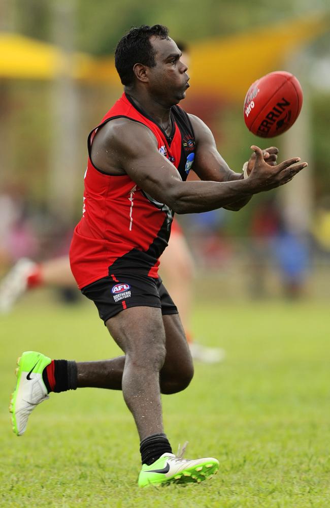 Shane Tipuamantimirri playing for the Tiwi Bombers.