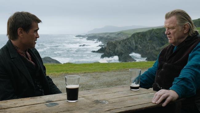 Farrell and Brendan Gleeson in a scene from The Banshees of Inisherin. Picture: Searchlight Pictures