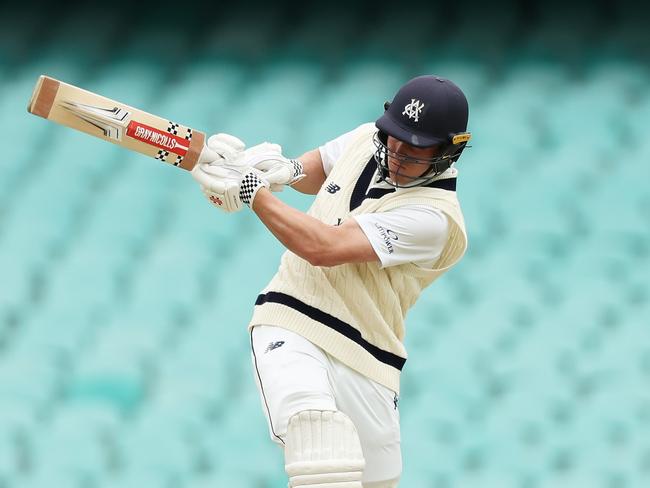 SYDNEY, AUSTRALIA - FEBRUARY 20:  Harry Dixon of Victoria bats during the Sheffield Shield match between New South Wales and Victoria at Sydney Cricket Ground, on February 20, 2025, in Sydney, Australia. (Photo by Matt King/Getty Images)