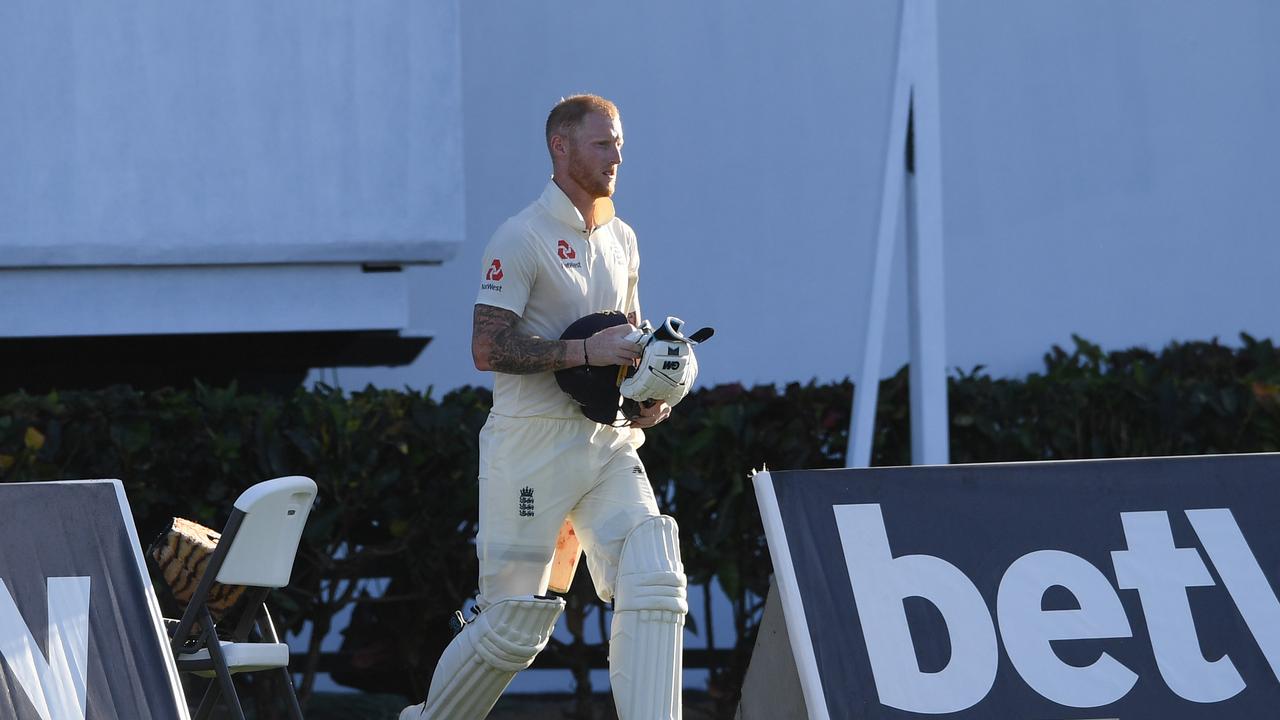 Ben Stokes of England returns to the pitch after a no ball decision