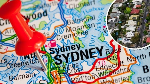 Sydney map and houses inset