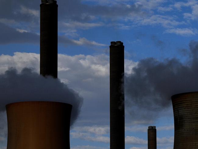 The Loy Yang power station is seen in the La Trobe Valley east of Melbourne, Thursday, April 12, 2018. Malcolm Turnbull was attending the launch of a coal to hydrogen initiative. (AAP Image/Julian Smith) NO ARCHIVING